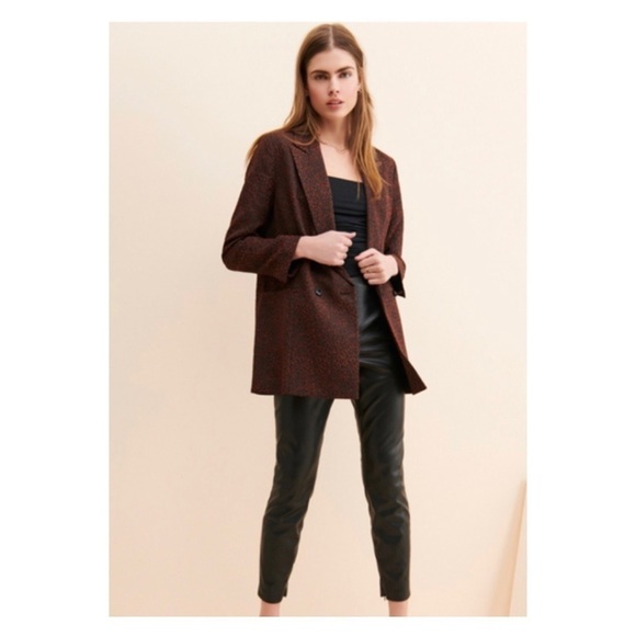 NWT HUTCH Anthropologie Rio Brown Animal Print Oversized Blazer Jacket 3X - Picture 5 of 14